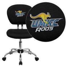 Missouri, Kansas City Kangaroos Embroidered Black Mesh Task Chair - H-2376-F-BK-41086-EMB-GG