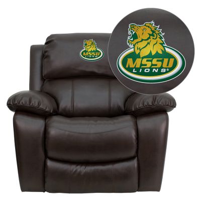 Missouri Southern State University Lions Leather Rocker Recliner  - MEN-DA3439-91-BRN-41054-EMB-GG