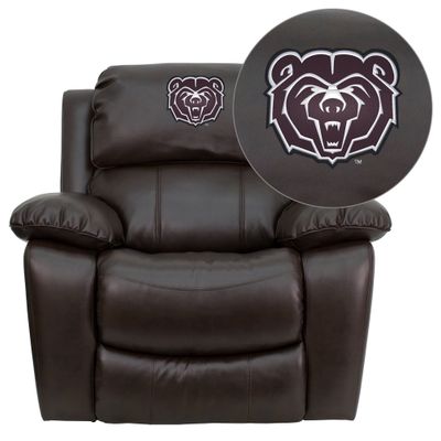 Missouri State University Bears Embroidered Brown Leather Rocker Recliner  - MEN-DA3439-91-BRN-40009-EMB-GG