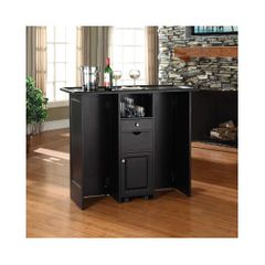 Mobile Folding Bar in Black - CROSLEY-CF4003-BK