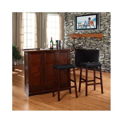 Mobile Folding Bar in Vintage Mahogany With 29
