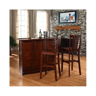 Mobile Folding Bar in Vintage Mahogany With 30