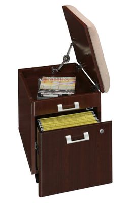 Mobile Pedestal with Cushion - Quantum Harvest Cherry Collection - Bush Office Furniture - QT211FCS