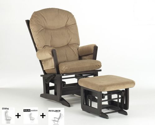 Modern Multiposition and Recliner Glider with Ottoman Combo - Dutailier - C20-84A