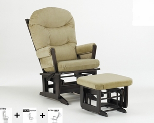 Modern Multiposition and Recliner Glider with Ottoman Combo - Dutailier - C20-84A
