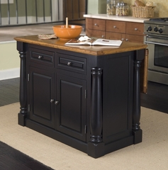 Monarch Kitchen Island in Black / Oak - Home Styles - 5008-94
