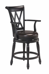 Monarch Kitchen Island with Two Bar Stools in Black / Oak - Home Styles - 5008-948