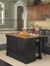Monarch Kitchen Island with Two Bar Stools in Black / Oak - Home Styles - 5008-948
