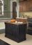 Monarch Kitchen Island with Two Bar Stools in Black / Oak - Home Styles - 5008-948
