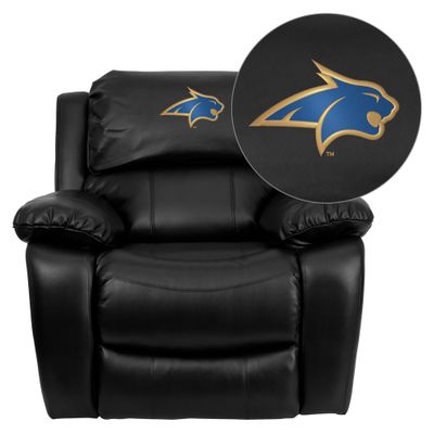 Montana State University Fighting Bobcats Black Leather Recliner - MEN-DA3439-91-BK-40017-EMB-GG