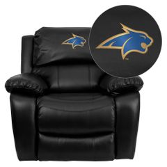 Montana State University Fighting Bobcats Black Leather Recliner - MEN-DA3439-91-BK-40017-EMB-GG