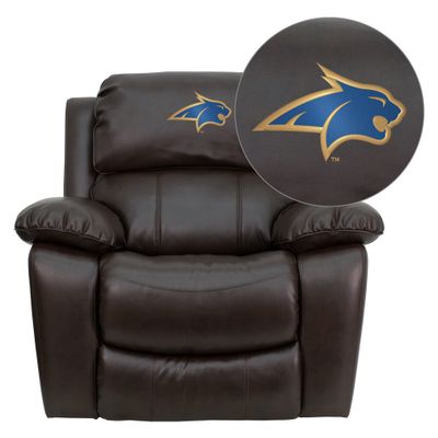 Montana State University Fighting Bobcats Brown Leather Recliner  - MEN-DA3439-91-BRN-40017-EMB-GG