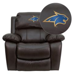 Montana State University Fighting Bobcats Brown Leather Recliner  - MEN-DA3439-91-BRN-40017-EMB-GG
