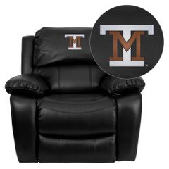 Montana Tech of the University of Montana Orediggers Black Leather Recliner - MEN-DA3439-91-BK-41055-EMB-GG