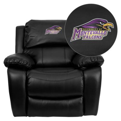 Montevallo Falcons Leather Rocker Recliner - MEN-DA3439-91-BK-41087-EMB-GG