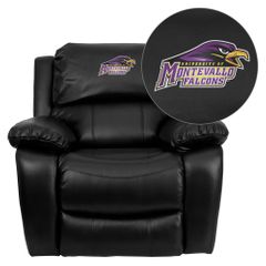Montevallo Falcons Leather Rocker Recliner - MEN-DA3439-91-BK-41087-EMB-GG