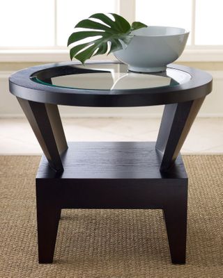 Morgan Round Glass End Table - Abbyson Living - FR7010-0230