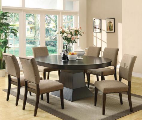 Myrtle Dining Table in Coffee and 6 Side Chairs - 103571