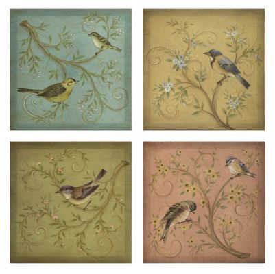 Naomie Canvas Wall Decor (Set of 4) - IMAX - 27447-4
