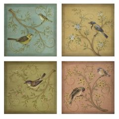 Naomie Canvas Wall Decor (Set of 4) - IMAX - 27447-4