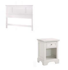 Naples Queen Size Headboard and Night Stand in White - Home Styles - 5530-5011