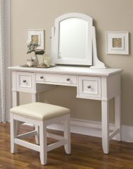 Naples Vanity Table with Vanity Bench in White - Home Styles - 5530-72