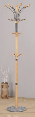 Natural Coat Rack with Marble Base - Nata - 12267
