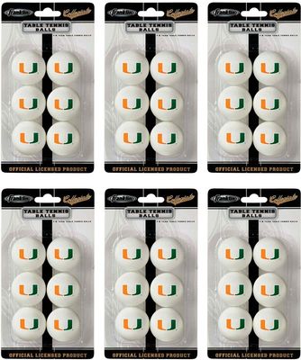 NCAA MIAMI Table Tennis 36 Ball Pack - Franklin Sports