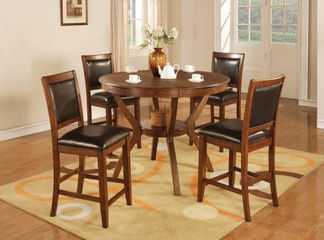 Nelms 5-Piece Counter Height Table Set in Brown Walnut - Coaster - 102178-9-DSET