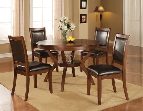 Nelms 5-Piece Dining Set in Brown Walnut - Coaster - 102171-2-DSET