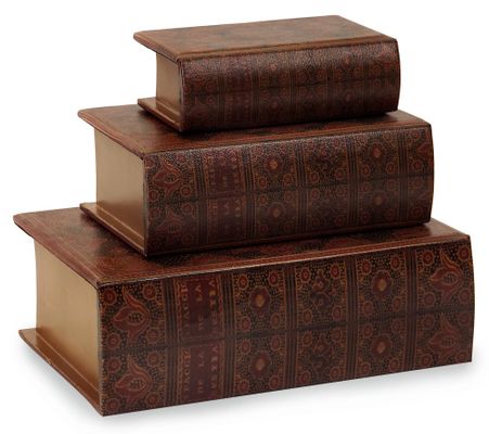 Nesting Wooden Book Boxes (Set of 3) - IMAX - 13100-3