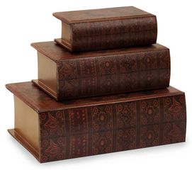 Nesting Wooden Book Boxes (Set of 3) - IMAX - 13100-3
