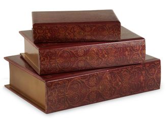 Nesting Wooden Book Boxes (Set of 3) - IMAX - 13108-3