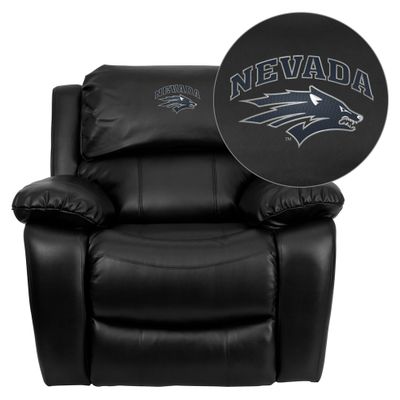 Nevada Wolfpack Leather Rocker Recliner - MEN-DA3439-91-BK-40026-EMB-GG