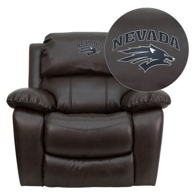Nevada Wolfpack Leather Rocker Recliner - MEN-DA3439-91-BRN-40026-EMB-GG