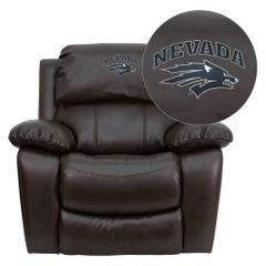 Nevada Wolfpack Leather Rocker Recliner - MEN-DA3439-91-BRN-40026-EMB-GG