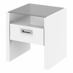 New York Skyline End Table in Plumeria White - Kathy Ireland