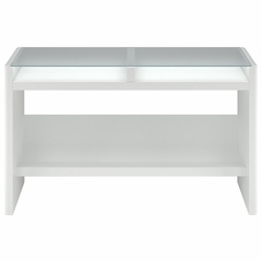 New York Skyline Laptop / Sofa Table in Plumeria White - Kathy Ireland
