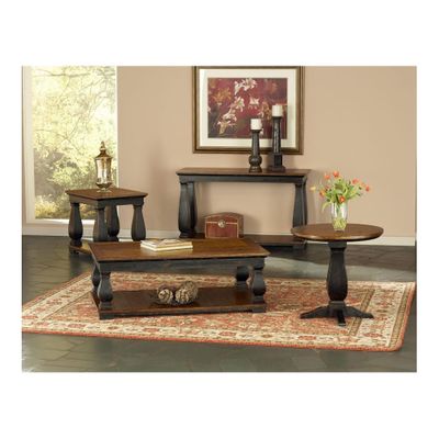 Newbury Accent Table Set 4 Piece Antique Black / Cherry - Largo - LARGO-WG-T557-SET