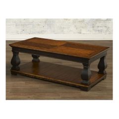 Newbury Rectangular End Table with Shelves Antique Black / Cherry - Largo - LARGO-ST-T557-120