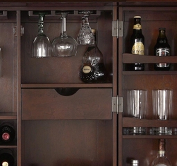 Newport Expandable Bar Cabinet in Vintage Mahogany Finish - Crosley Furniture - KF40001CMA