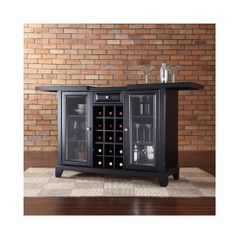 Newport Sliding Top Bar Cabinet in Black - CROSLEY-KF40002CBK