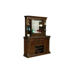Niagara Bar Console with Hutch - Distressed Rustic Cherry - Howard Miller