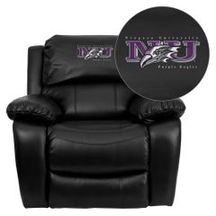 Niagara University Purple Eagles Black Leather Recliner - MEN-DA3439-91-BK-41056-EMB-GG