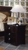 Night Stand - 3-Drawer Nightstand in Mocha Finish with Solid Wood and Wood Veneers