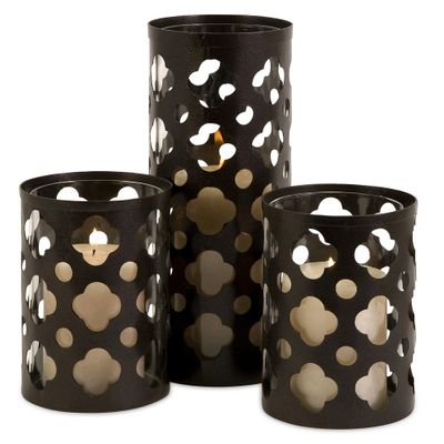 Norte Cutwork Candle Holders (Set of 3) - IMAX - 56337-3