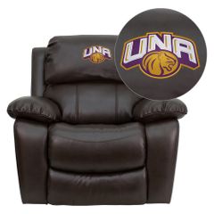 North Alabama Lions Embroidered Brown Leather Rocker Recliner  - MEN-DA3439-91-BRN-41090-EMB-GG
