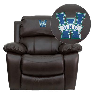 North Carolina - Wilmington Seahawks Leather Rocker Recliner - MEN-DA3439-91-BRN-45024-EMB-GG
