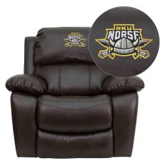 Northern Kentucky University Norses Brown Leather Recliner - MEN-DA3439-91-BRN-41058-EMB-GG