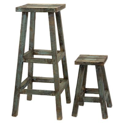 Northfork Decorative Stools (Set of 2) - IMAX - 29103-2